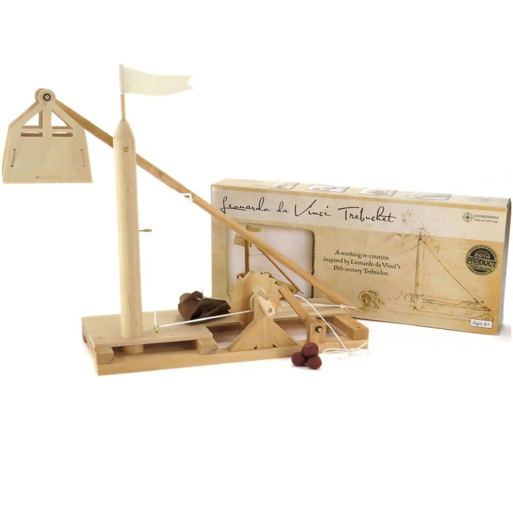 Leonardo Da Vinci TREBUCHET Wooden Model Kit Working Engine Pathfinders NEW